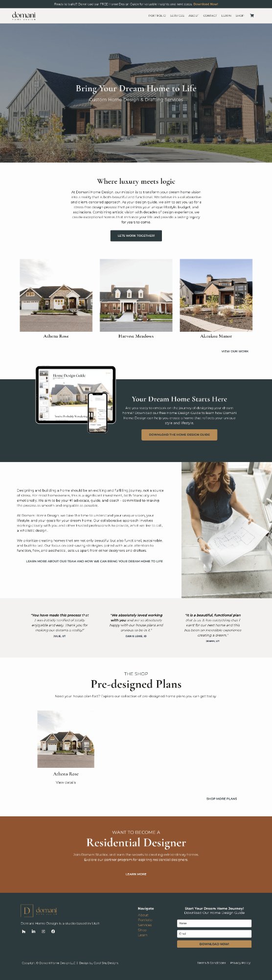 Domani Home Design Website
